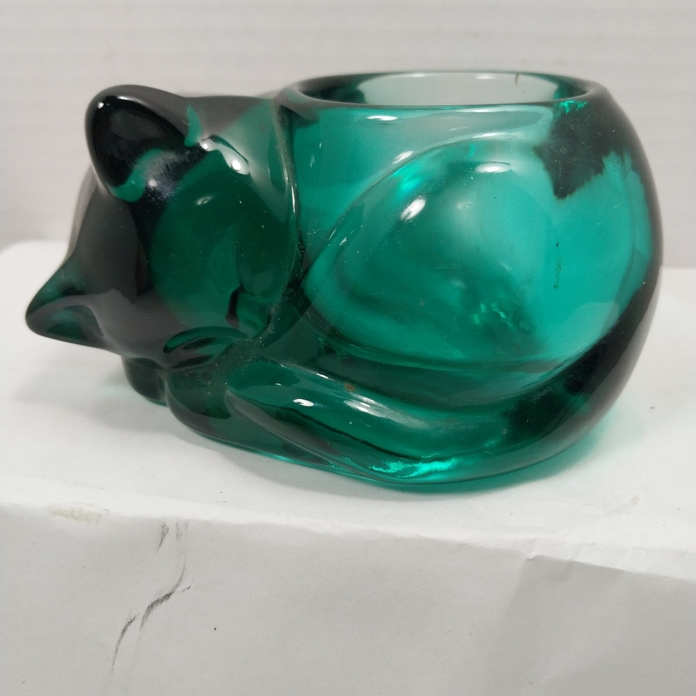 Green Glass sleeping cat